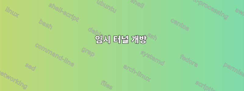 임시 터널 개방