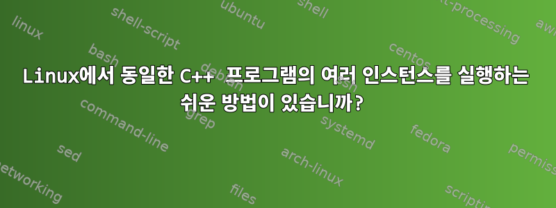 Linux에서 동일한 C++ 프로그램의 여러 인스턴스를 실행하는 쉬운 방법이 있습니까?