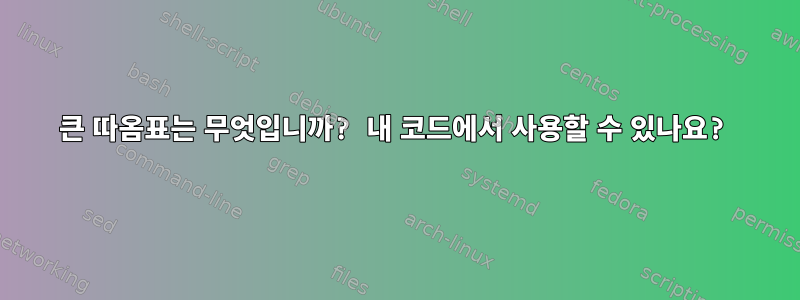 큰 따옴표는 무엇입니까? 내 코드에서 사용할 수 있나요?