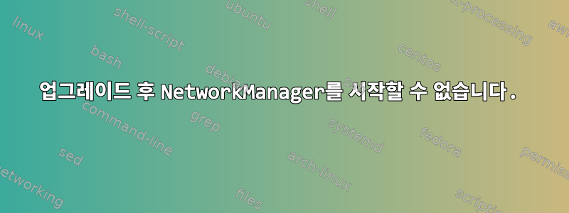 업그레이드 후 NetworkManager를 시작할 수 없습니다.