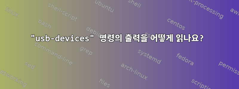 "usb-devices" 명령의 출력을 어떻게 읽나요?