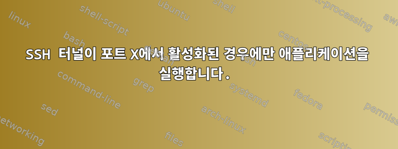 SSH 터널이 포트 X에서 활성화된 경우에만 애플리케이션을 실행합니다.