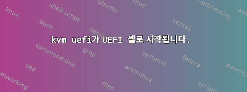 kvm uefi가 UEFI 셸로 시작됩니다.