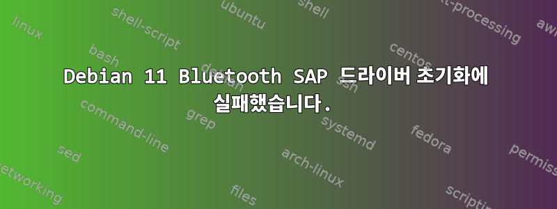 Debian 11 Bluetooth SAP 드라이버 초기화에 실패했습니다.