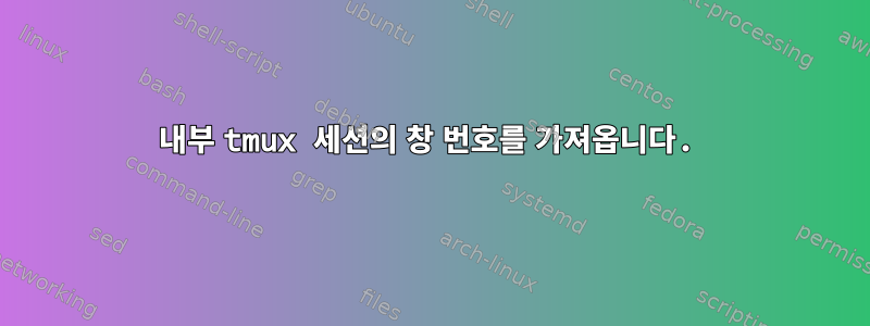 내부 tmux 세션의 창 번호를 가져옵니다.