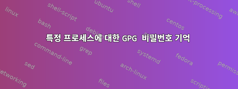 특정 프로세스에 대한 GPG 비밀번호 기억