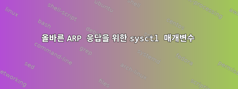 올바른 ARP 응답을 위한 sysctl 매개변수