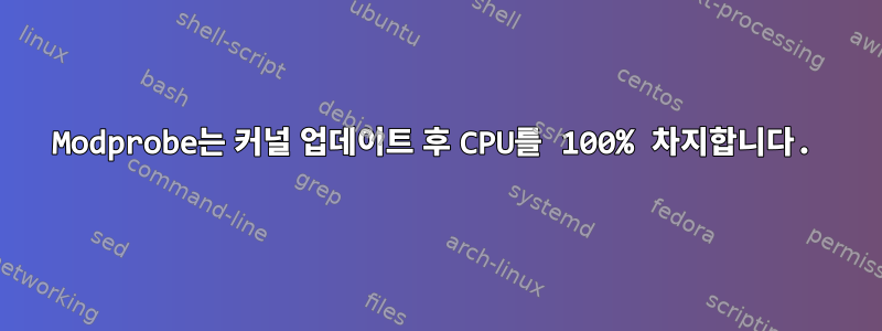 Modprobe는 커널 업데이트 후 CPU를 100% 차지합니다.