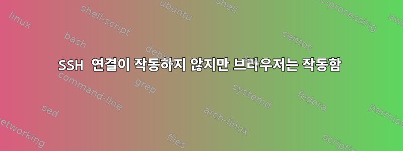 SSH 연결이 작동하지 않지만 브라우저는 작동함