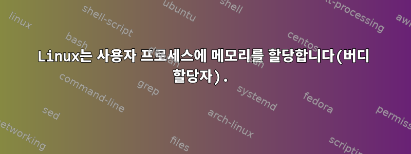 Linux는 사용자 프로세스에 메모리를 할당합니다(버디 할당자).