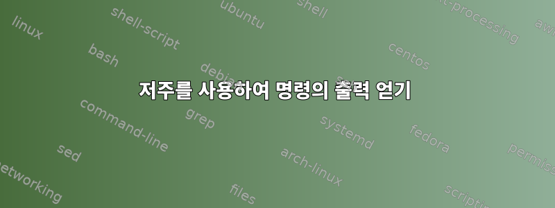 저주를 사용하여 명령의 출력 얻기