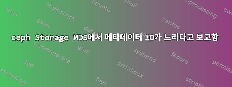 ceph Storage MDS에서 메타데이터 IO가 느리다고 보고함