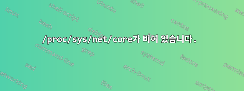 /proc/sys/net/core가 비어 있습니다.