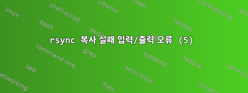 rsync 복사 실패 입력/출력 오류 (5)