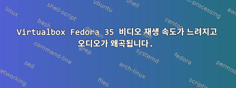 Virtualbox Fedora 35 비디오 재생 속도가 느려지고 오디오가 왜곡됩니다.