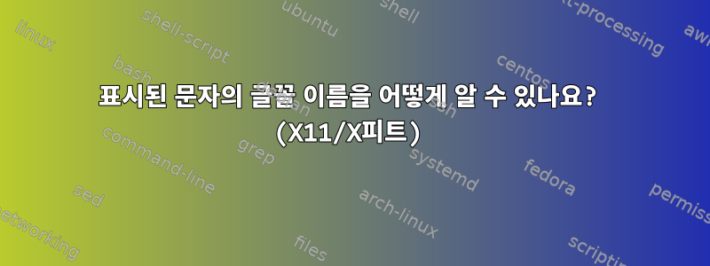 표시된 문자의 글꼴 이름을 어떻게 알 수 있나요? (X11/X피트)