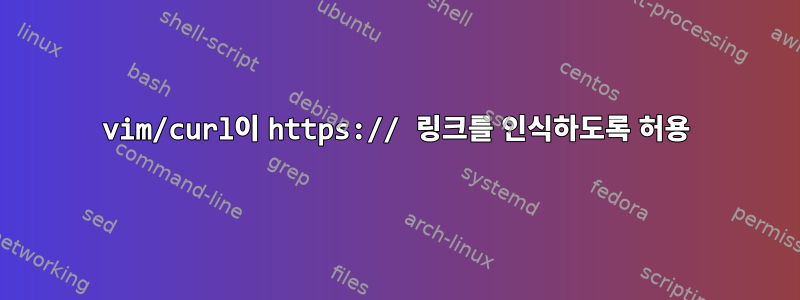 vim/curl이 https:// 링크를 인식하도록 허용