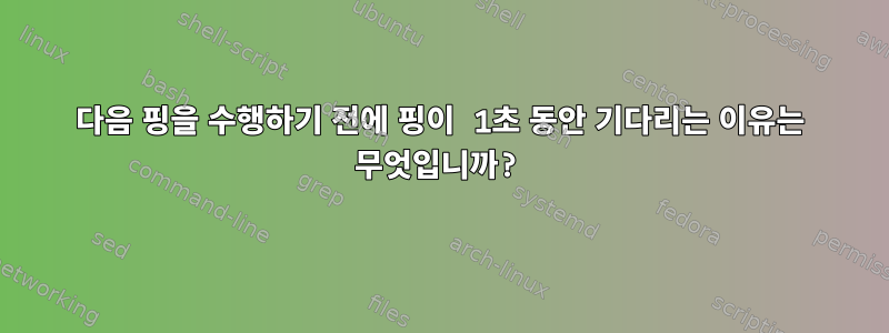 다음 핑을 수행하기 전에 핑이 1초 동안 기다리는 이유는 무엇입니까?