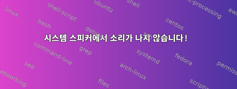 시스템 스피커에서 소리가 나지 않습니다!