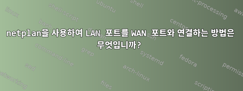 netplan을 사용하여 LAN 포트를 WAN 포트와 연결하는 방법은 무엇입니까?