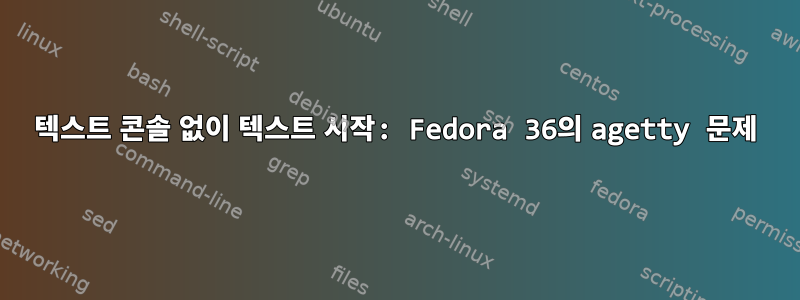 텍스트 콘솔 없이 텍스트 시작: Fedora 36의 agetty 문제