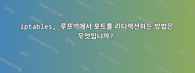 iptables, 루프백에서 포트를 리디렉션하는 방법은 무엇입니까?