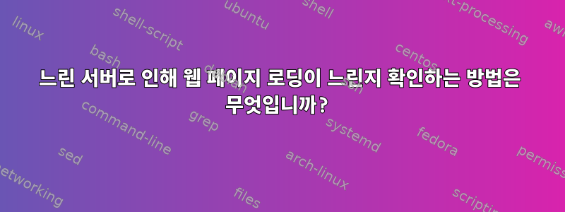 느린 서버로 인해 웹 페이지 로딩이 느린지 확인하는 방법은 무엇입니까?