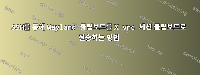 SSH를 통해 Wayland 클립보드를 X vnc 세션 클립보드로 전송하는 방법