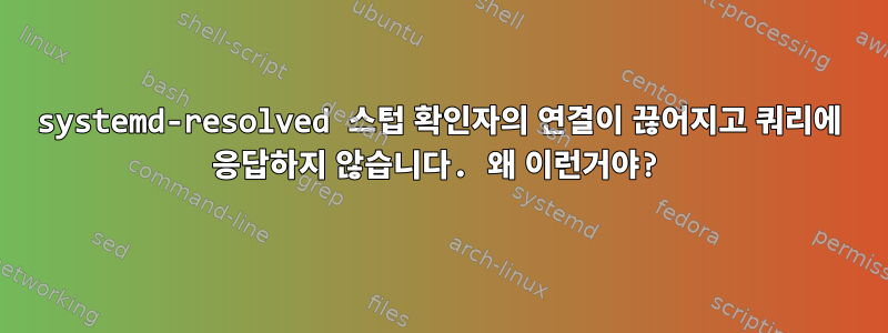 systemd-resolved 스텁 확인자의 연결이 끊어지고 쿼리에 응답하지 않습니다. 왜 이런거야?