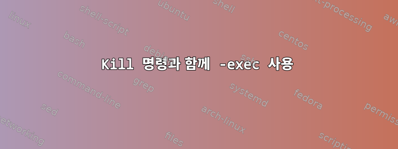 Kill 명령과 함께 -exec 사용