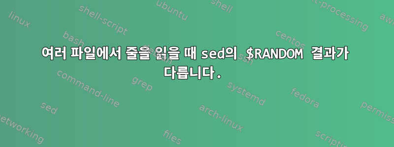 여러 파일에서 줄을 읽을 때 sed의 $RANDOM 결과가 다릅니다.