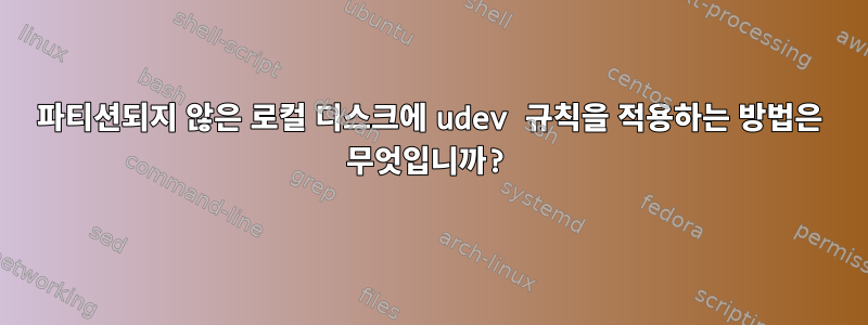 파티션되지 않은 로컬 디스크에 udev 규칙을 적용하는 방법은 무엇입니까?