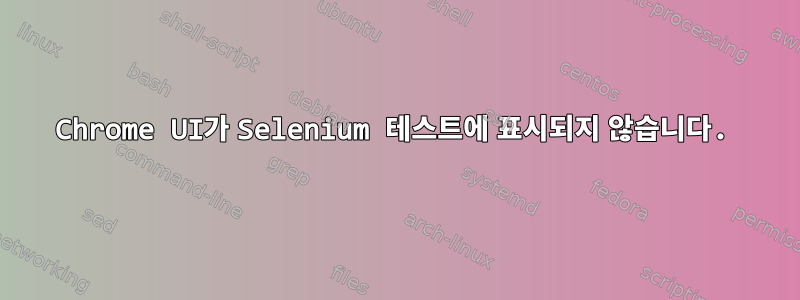 Chrome UI가 Selenium 테스트에 표시되지 않습니다.