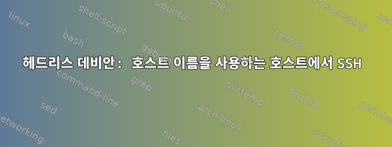 헤드리스 데비안: 호스트 이름을 사용하는 호스트에서 SSH