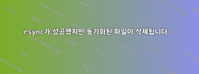 rsync가 성공했지만 동기화된 파일이 삭제됩니다.