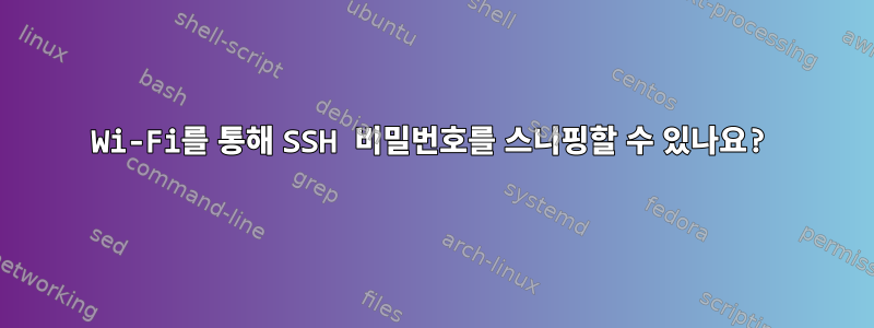 Wi-Fi를 통해 SSH 비밀번호를 스니핑할 수 있나요?