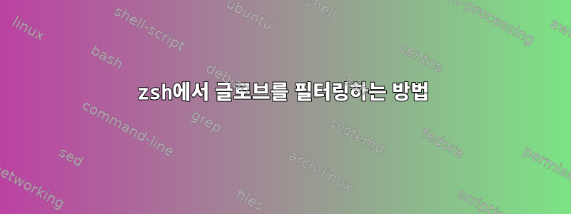 zsh에서 글로브를 필터링하는 방법