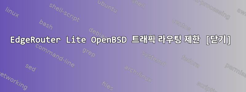 EdgeRouter Lite OpenBSD 트래픽 라우팅 제한 [닫기]