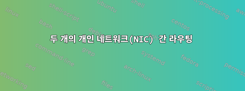 두 개의 개인 네트워크(NIC) 간 라우팅