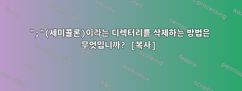 ";"(세미콜론)이라는 디렉터리를 삭제하는 방법은 무엇입니까? [복사]