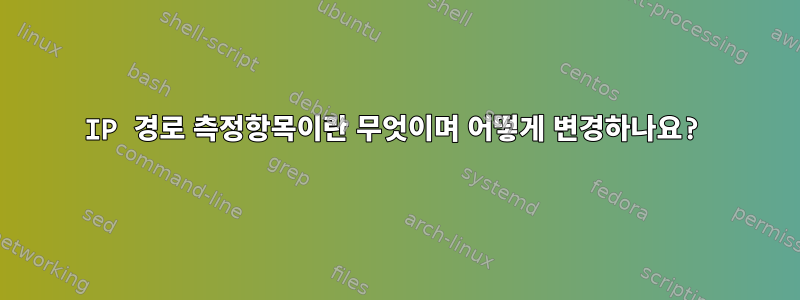 IP 경로 측정항목이란 무엇이며 어떻게 변경하나요?