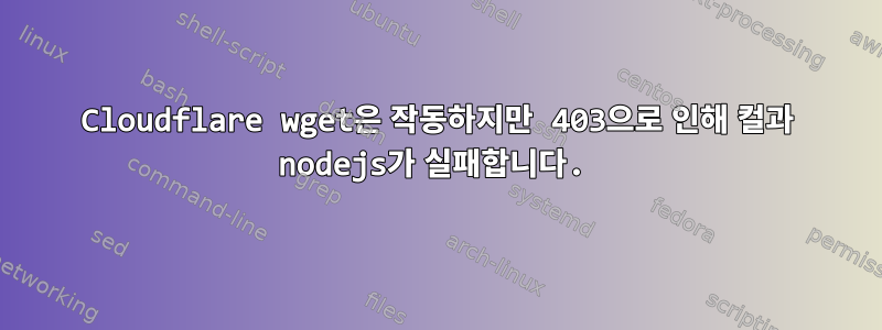 Cloudflare wget은 작동하지만 403으로 인해 컬과 nodejs가 실패합니다.