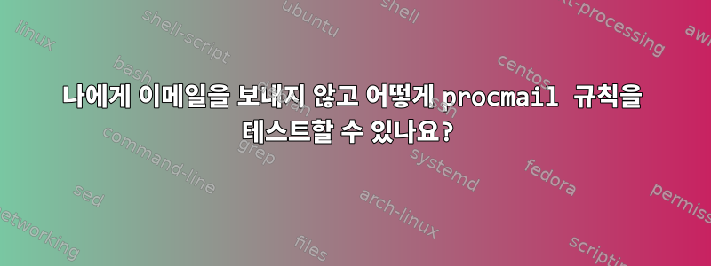 나에게 이메일을 보내지 않고 어떻게 procmail 규칙을 테스트할 수 있나요?