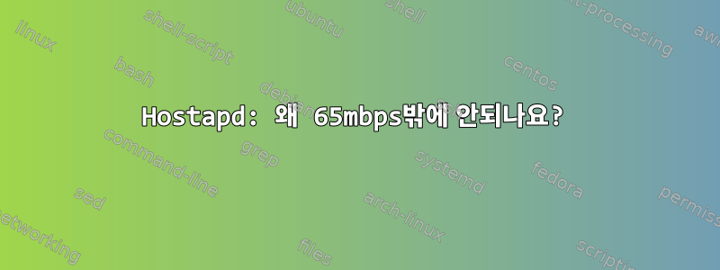 Hostapd: 왜 65mbps밖에 안되나요?