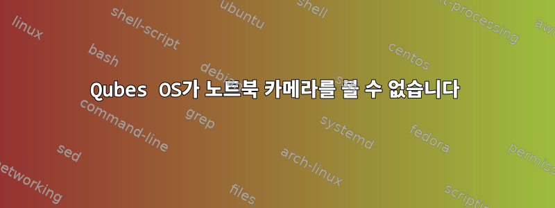 Qubes OS가 노트북 카메라를 볼 수 없습니다