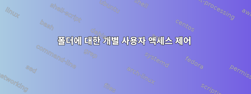 폴더에 대한 개별 사용자 액세스 제어