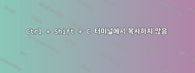 Ctrl + Shift + C 터미널에서 복사하지 않음