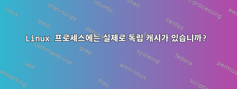 Linux 프로세스에는 실제로 독립 캐시가 있습니까?