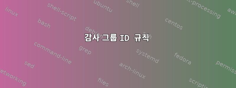 감사 그룹 ID 규칙