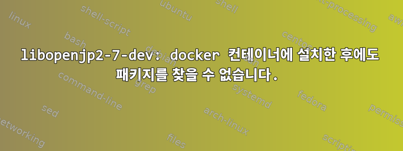 libopenjp2-7-dev: docker 컨테이너에 설치한 후에도 패키지를 찾을 수 없습니다.